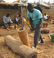 making a djembe drum